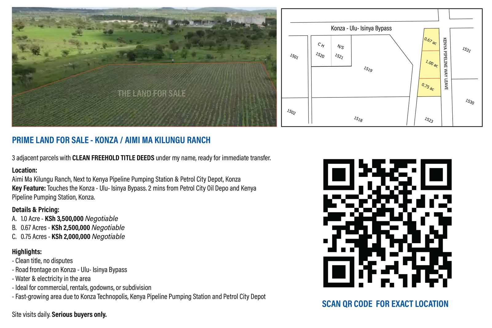 0.75 Acres Prime Land for Sale in Konza – Aimi Ma Kilungu Ranch